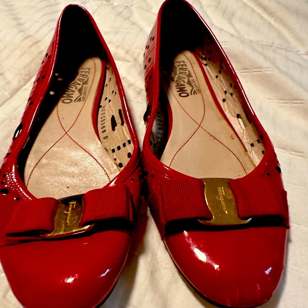 Well loved red flats